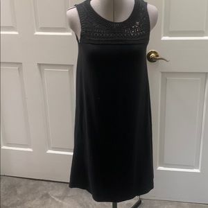 Loft black dress with crochet lace on top - Sz XXS